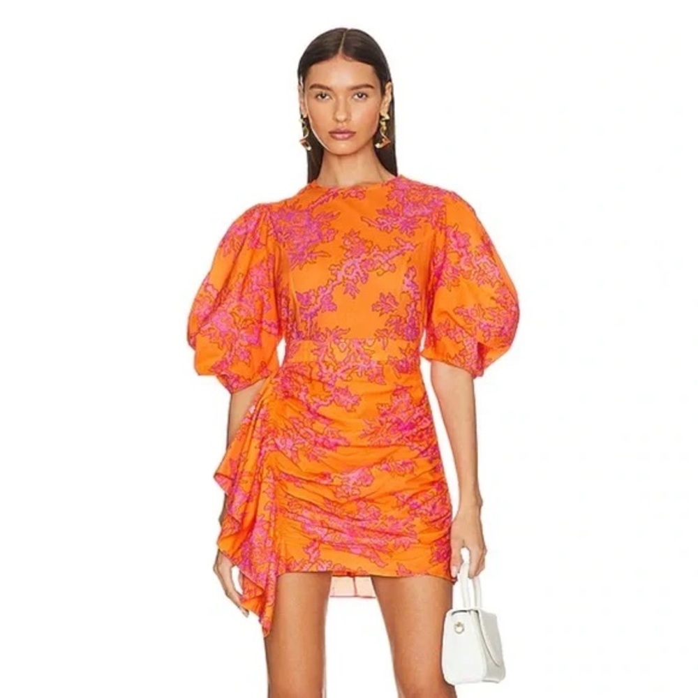 Rhode Pia Mini Dress in Coral Reef Grande (size 4)